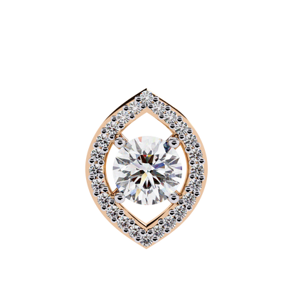 0.60 CTW Marquise Outline Halo Round Lab-Grown Diamond Necklace in 14K Gold & Platinum