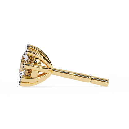 2.57 CTW Round Lab-Grown Diamond Eight-Prong Basket Stud Earrings in 14K Gold