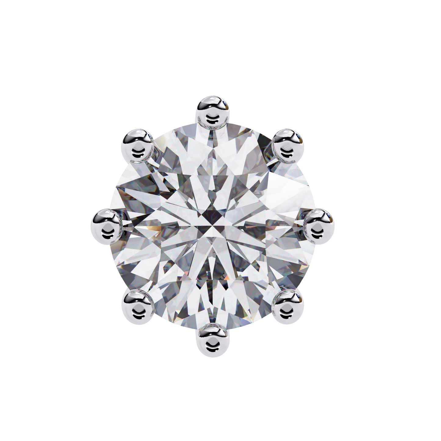 2.57 CTW Round Lab-Grown Diamond Eight-Prong Basket Stud Earrings in 14K Gold
