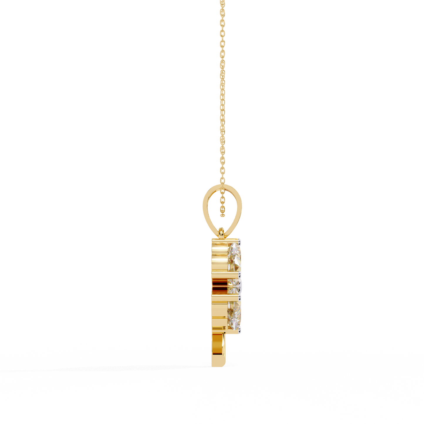 3.20 CTW Four-Leaf Heart Clover Pendant Necklace | Lab Grown | 14K Gold & Platinum – Lunéa Paris