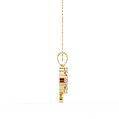 3.20 CTW Four-Leaf Heart Clover Pendant Necklace | Lab Grown | 14K Gold & Platinum – Lunéa Paris