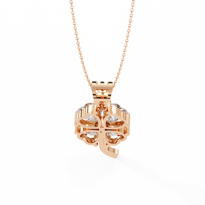 3.20 CTW Four-Leaf Heart Clover Pendant Necklace | Lab Grown | 14K Gold & Platinum – Lunéa Paris