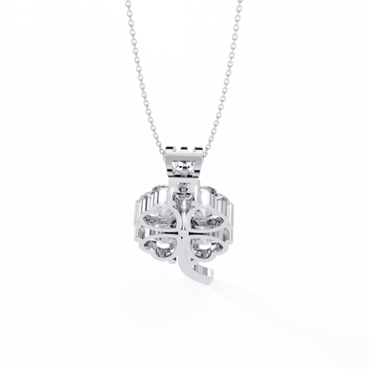 3.20 CTW Four-Leaf Heart Clover Pendant Necklace | Lab Grown | 14K Gold & Platinum – Lunéa Paris