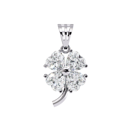 3.20 CTW Four-Leaf Heart Clover Pendant Necklace | Lab Grown | 14K Gold & Platinum – Lunéa Paris