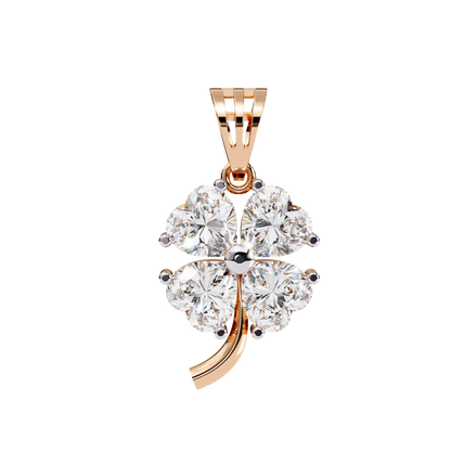 3.20 CTW Four-Leaf Heart Clover Pendant Necklace | Lab Grown | 14K Gold & Platinum – Lunéa Paris