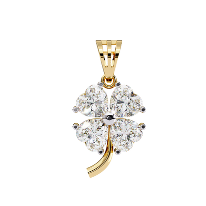 3.20 CTW Four-Leaf Heart Clover Pendant Necklace | Lab Grown | 14K Gold & Platinum – Lunéa Paris