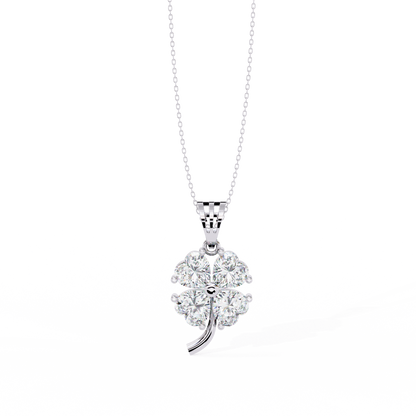 3.20 CTW Four-Leaf Heart Clover Pendant Necklace | Lab Grown | 14K Gold & Platinum – Lunéa Paris