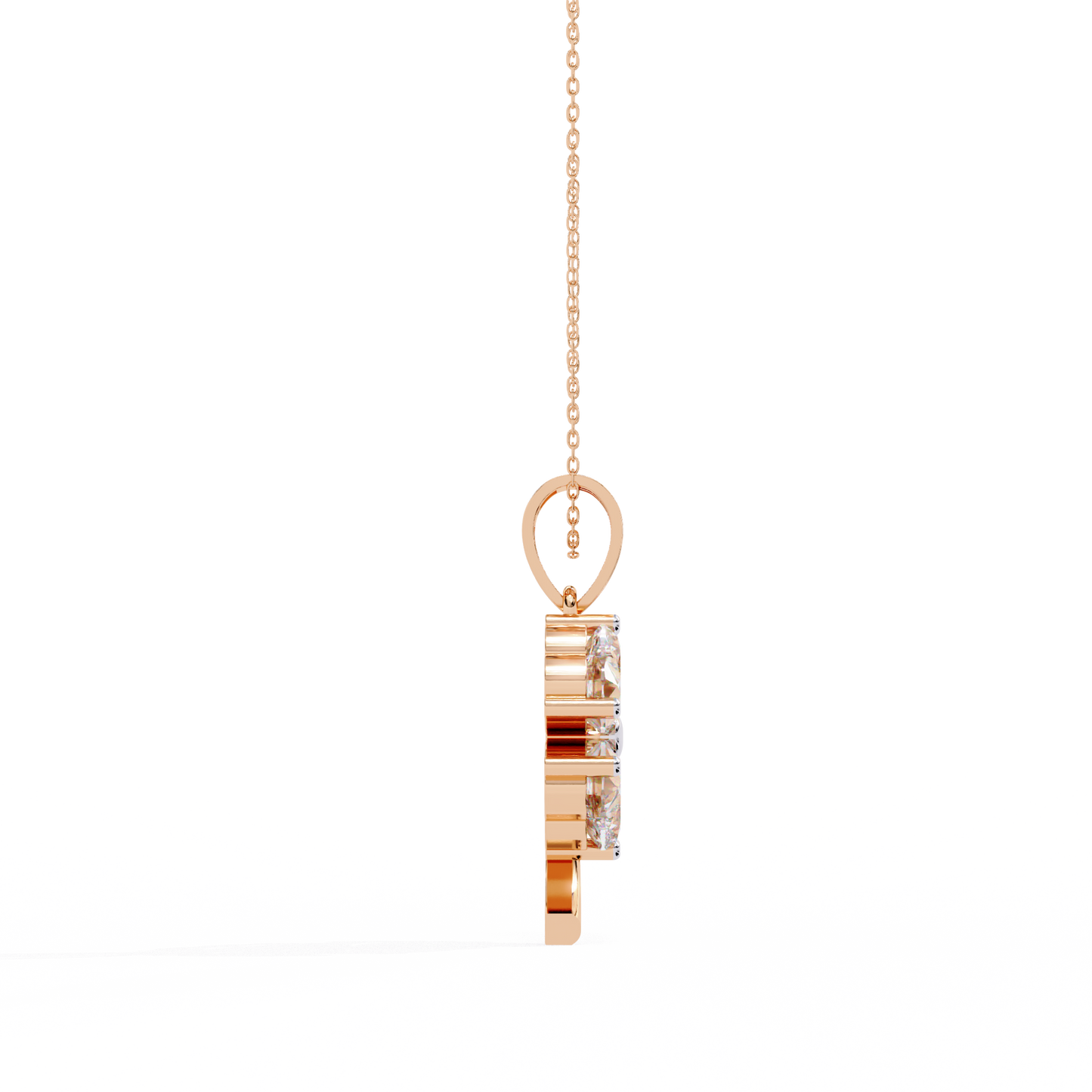 3.20 CTW Four-Leaf Heart Clover Pendant Necklace | Lab Grown | 14K Gold & Platinum – Lunéa Paris