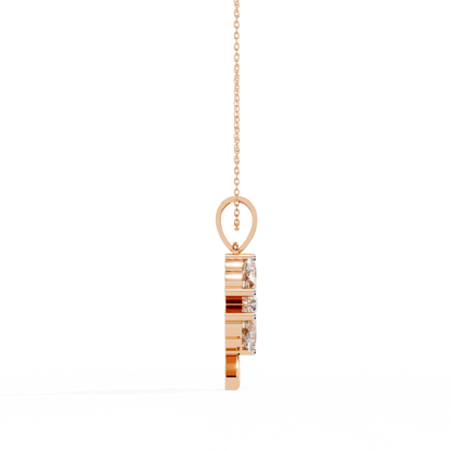 3.20 CTW Four-Leaf Heart Clover Pendant Necklace | Lab Grown | 14K Gold & Platinum – Lunéa Paris