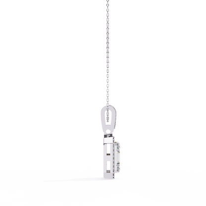 0.70 CTW Art Deco Mixed-Shape Halo Pendant Necklace | Lab Grown | 14K Gold & Platinum – Lunéa Paris