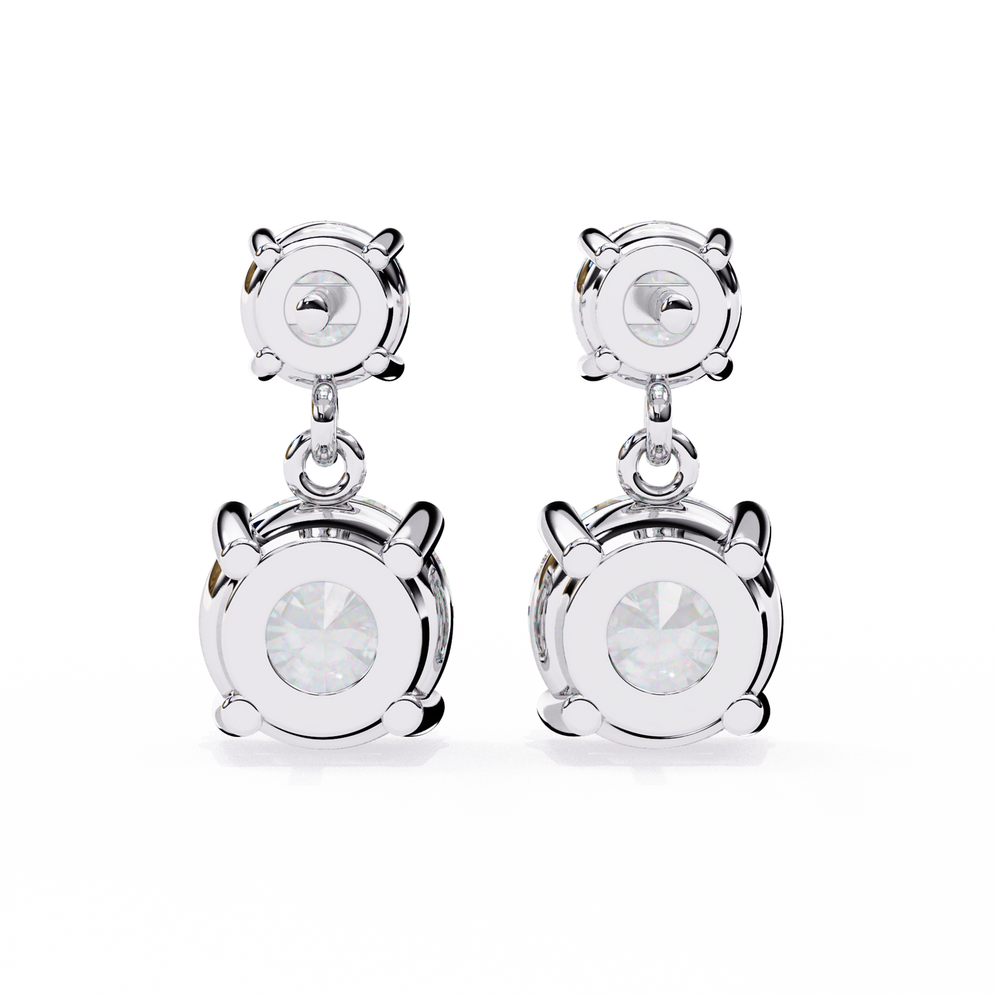 7.46 CTW Graduated Round Lab-Grown Diamond Drop Earrings in 14K Gold