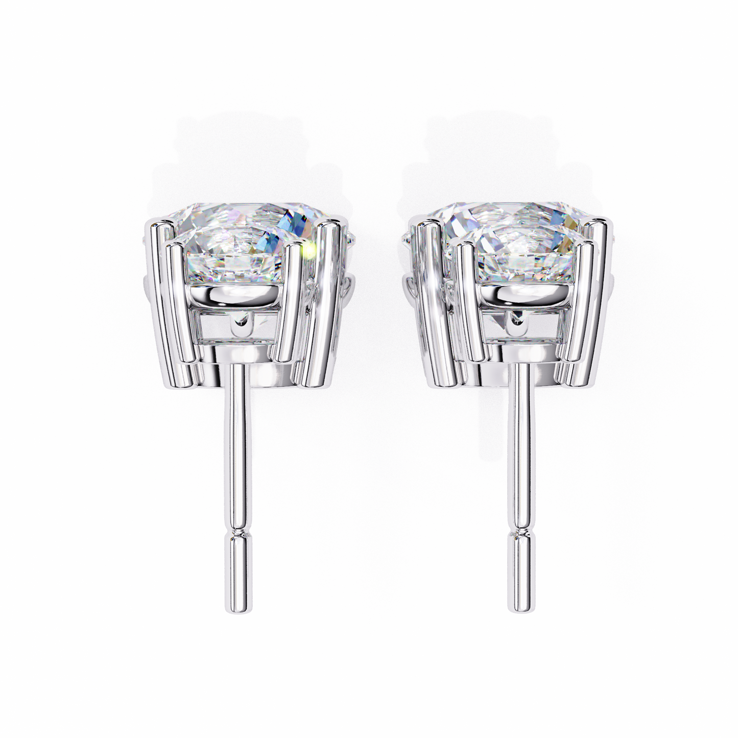 7.46 CTW Graduated Round Lab-Grown Diamond Drop Earrings in 14K Gold