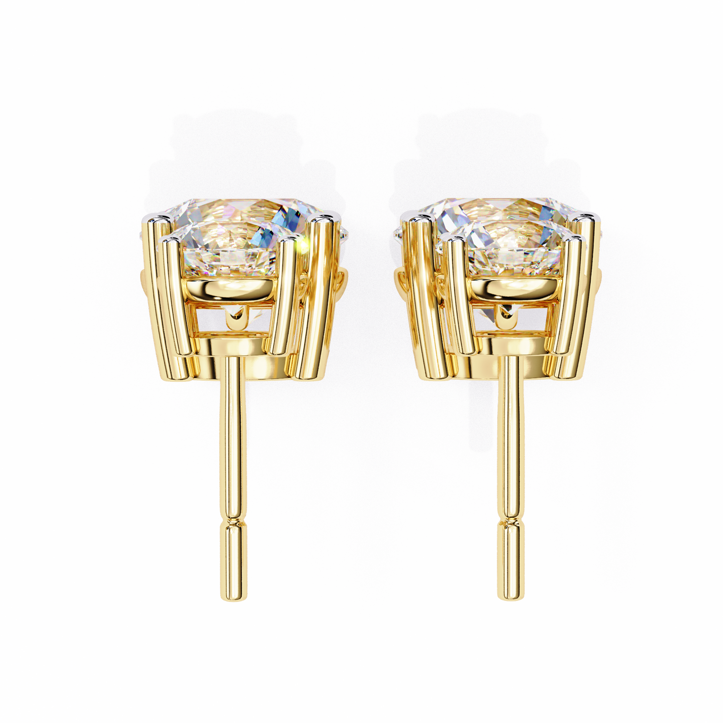 7.46 CTW Graduated Round Lab-Grown Diamond Drop Earrings in 14K Gold