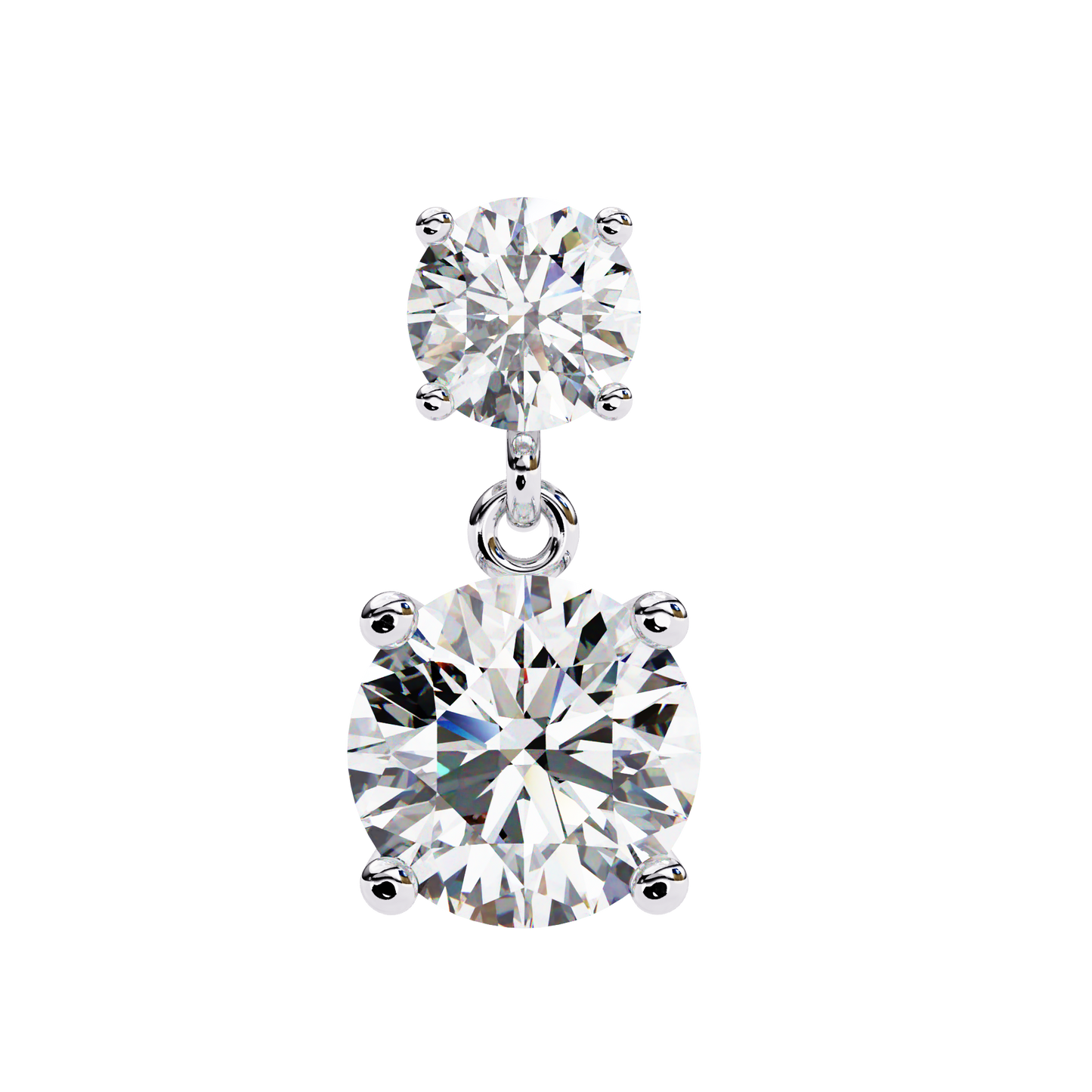 7.46 CTW Graduated Round Lab-Grown Diamond Drop Earrings in 14K Gold