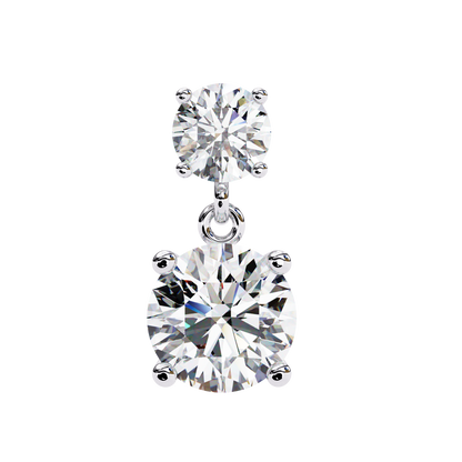 7.46 CTW Graduated Round Lab-Grown Diamond Drop Earrings in 14K Gold