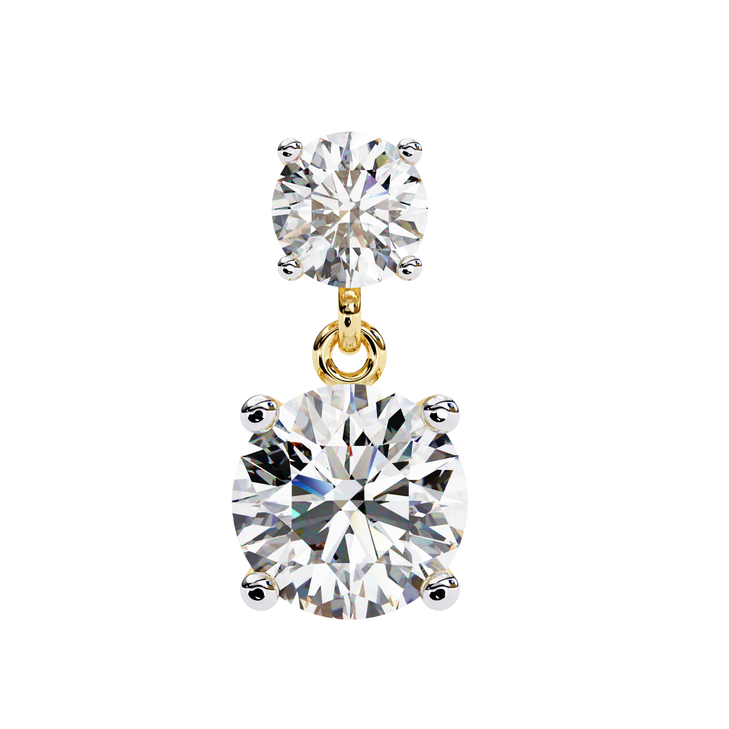 7.46 CTW Graduated Round Lab-Grown Diamond Drop Earrings in 14K Gold