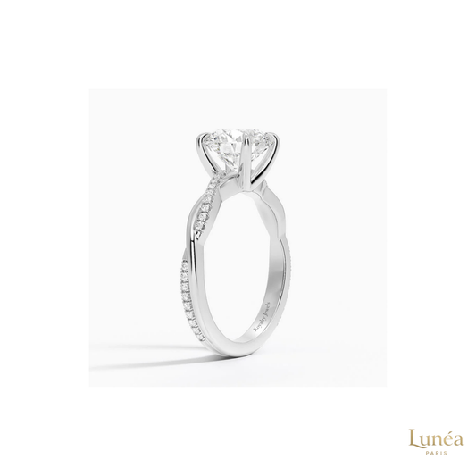 Infinity Twist Lab Diamond Engagement Ring | Lab Grown | 14K Gold & Platinum