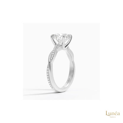 Infinity Twist Lab Diamond Engagement Ring | Lab Grown | 14K Gold & Platinum