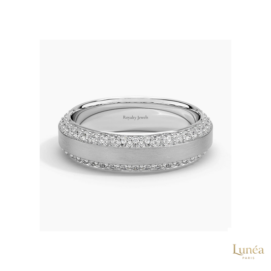 Pavé Lab Diamond Eternity Wedding Band | Lab Grown | 14K Gold & Platinum