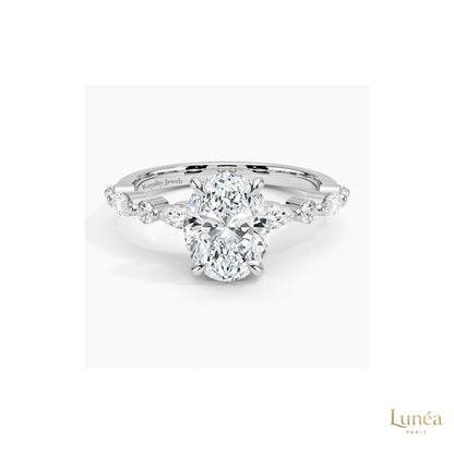 Luxury Oval-Cut Lab Diamond Ring – Fine Bridal Jewelry | Lab Grown | 14K Gold & Platinum