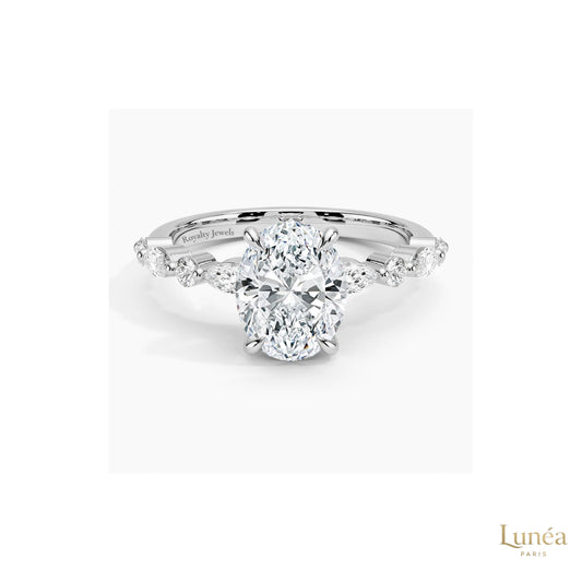 Luxury Oval-Cut Lab Diamond Ring – Fine Bridal Jewelry | Lab Grown | 14K Gold & Platinum