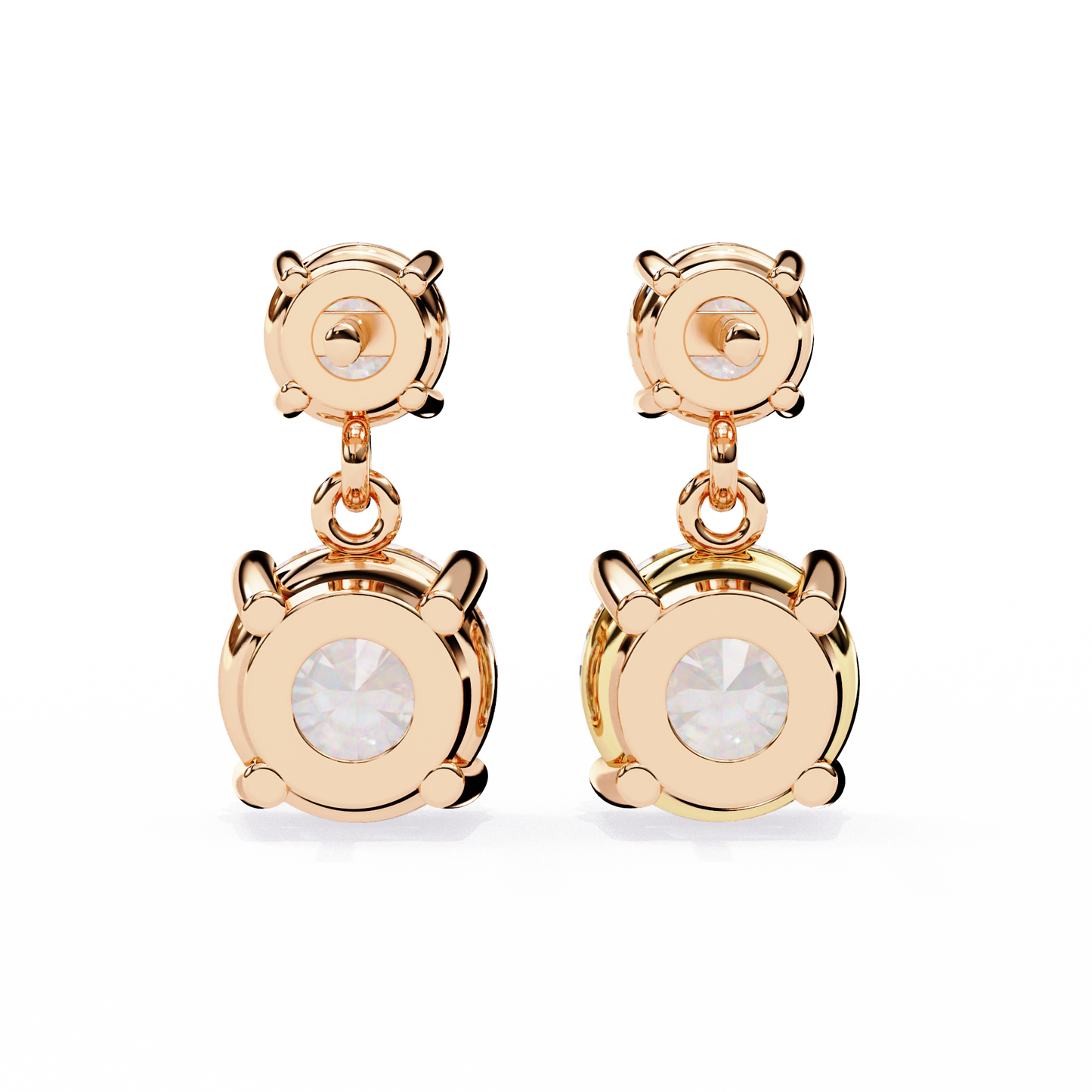 7.46 CTW Graduated Round Lab-Grown Diamond Drop Earrings in 14K Gold