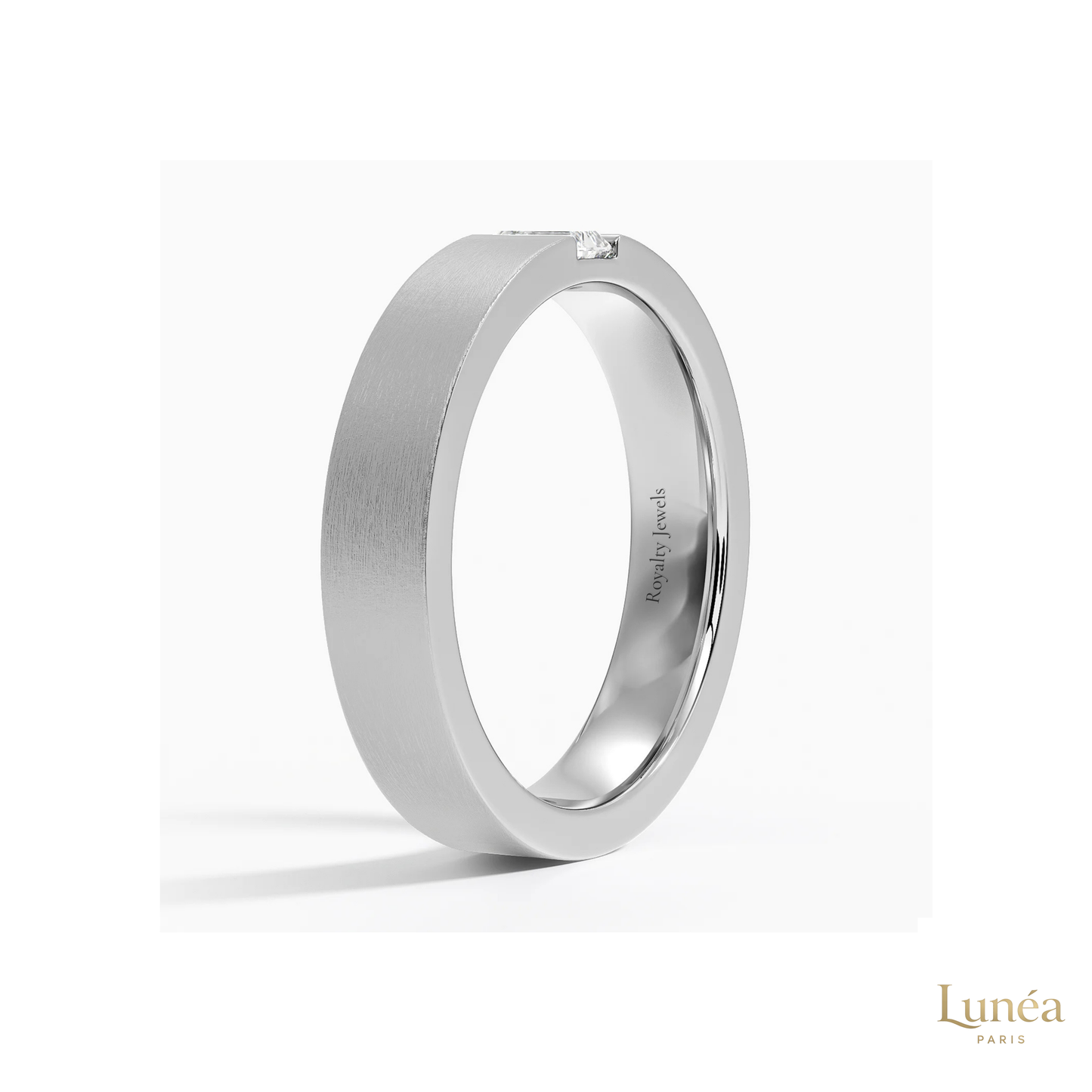 Emerald-Cut Lab Diamond Men's Wedding Band | Lab Grown | 14K Gold & Platinum