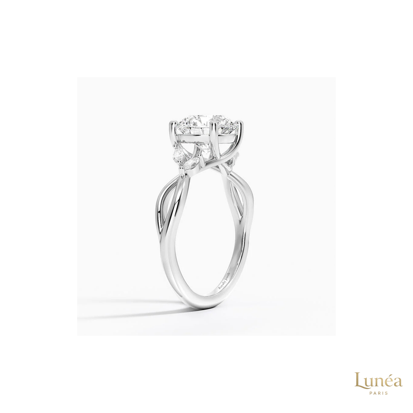 Twisted Band Lab Diamond Ring – Luxury Bridal Jewelry | Lab Grown | 14K Gold & Platinum
