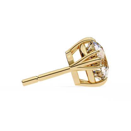 2.80 CTW Round Lab-Grown Diamond Sculpted Crown Stud Earrings in 14K Gold