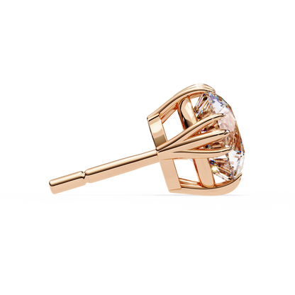 2.80 CTW Round Lab-Grown Diamond Sculpted Crown Stud Earrings in 14K Gold