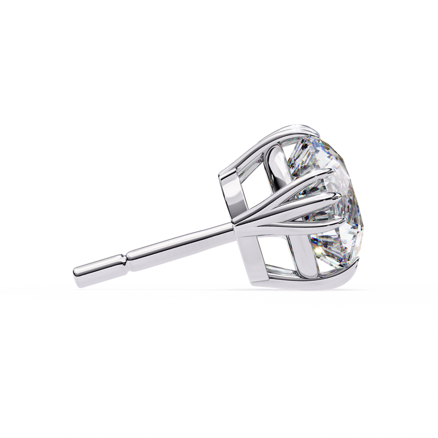 2.80 CTW Round Lab-Grown Diamond Sculpted Crown Stud Earrings in 14K Gold