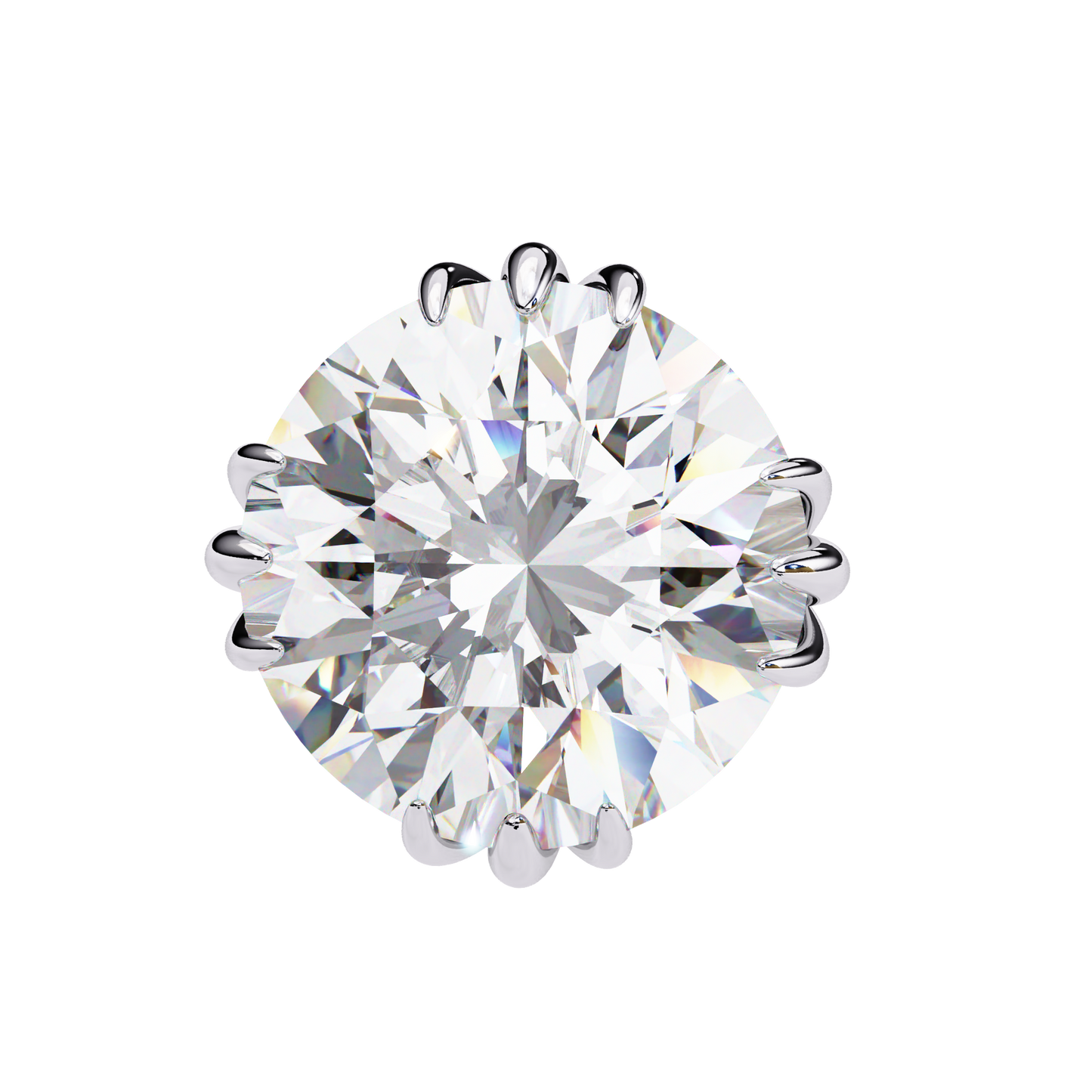 2.80 CTW Round Lab-Grown Diamond Sculpted Crown Stud Earrings in 14K Gold