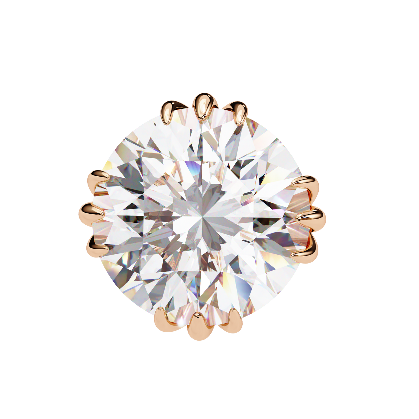 2.80 CTW Round Lab-Grown Diamond Sculpted Crown Stud Earrings in 14K Gold