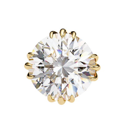 2.80 CTW Round Lab-Grown Diamond Sculpted Crown Stud Earrings in 14K Gold