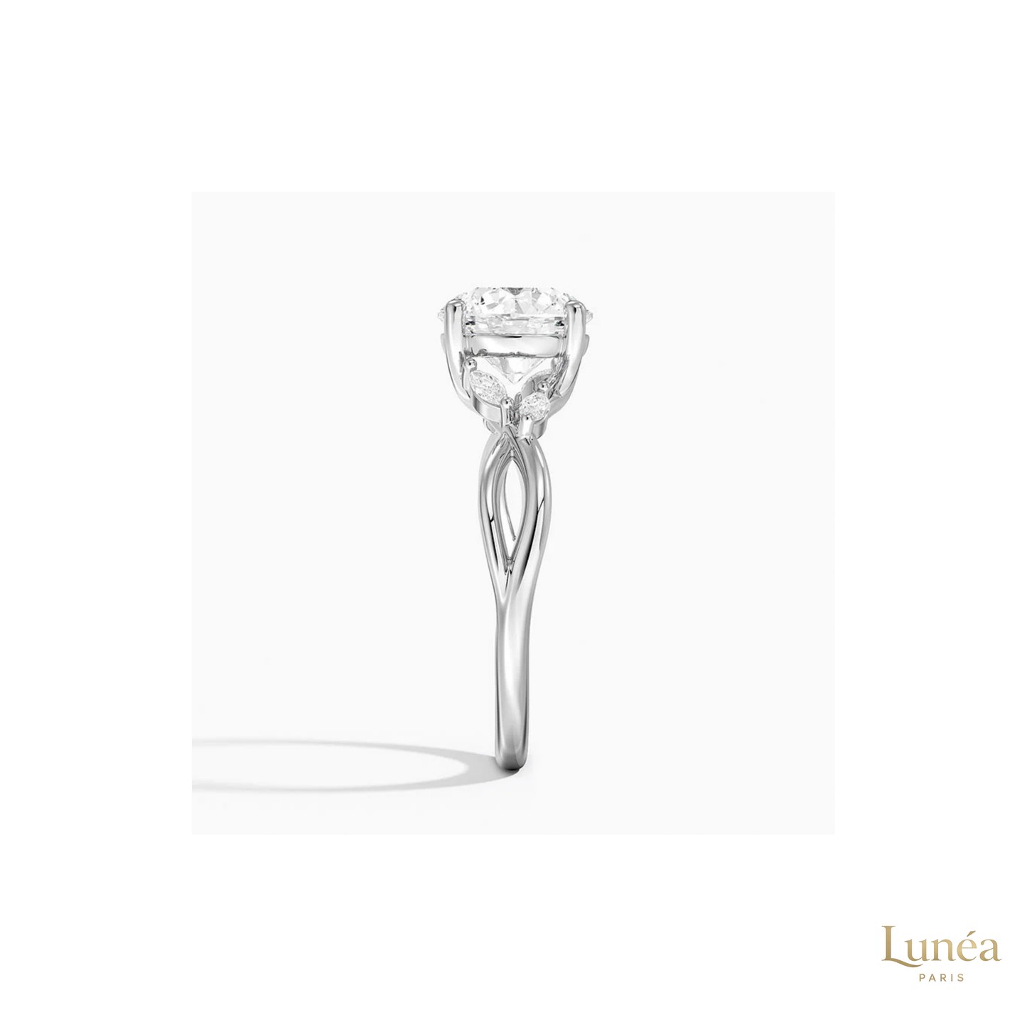 Twisted Band Lab Diamond Ring – Luxury Bridal Jewelry | Lab Grown | 14K Gold & Platinum