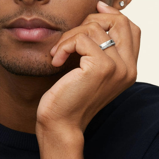 Men’s Lab Diamond Wedding Band – Timeless Luxury | Lab Grown | 14K Gold & Platinum