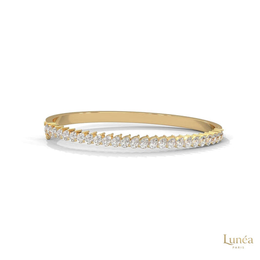 5.30 Ct. Pear Lab Diamond Bangle Open-Top Bracelet