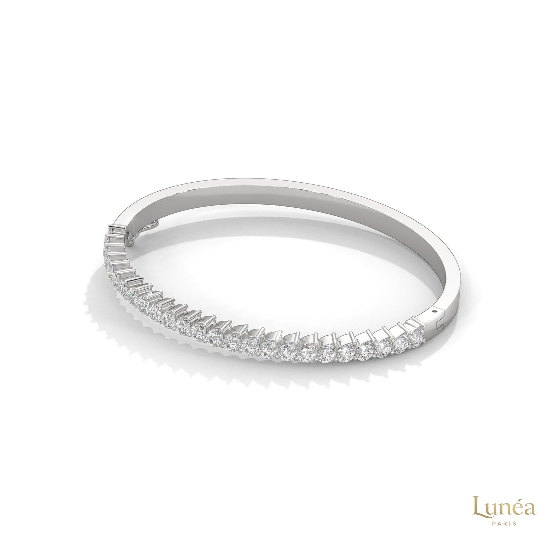 5.30 Ct. Pear Lab Diamond Bangle Open-Top Bracelet