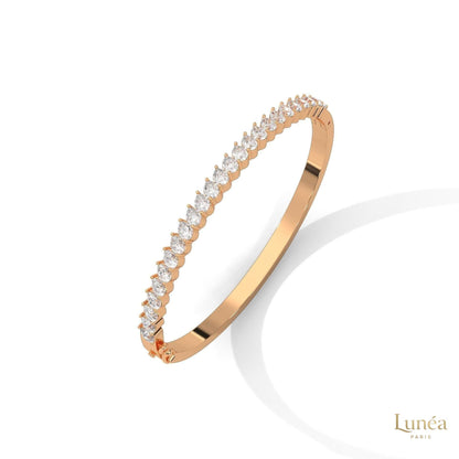 5.30 Ct. Pear Lab Diamond Bangle Open-Top Bracelet