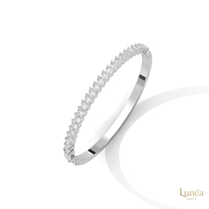 5.30 Ct. Pear Lab Diamond Bangle Open-Top Bracelet