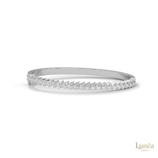 5.30 Ct. Pear Lab Diamond Bangle Open-Top Bracelet