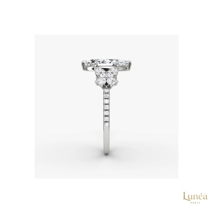 Luxury Lab Diamond Engagement Ring – Handcrafted Elegance | Lab Grown | 14K Gold & Platinum