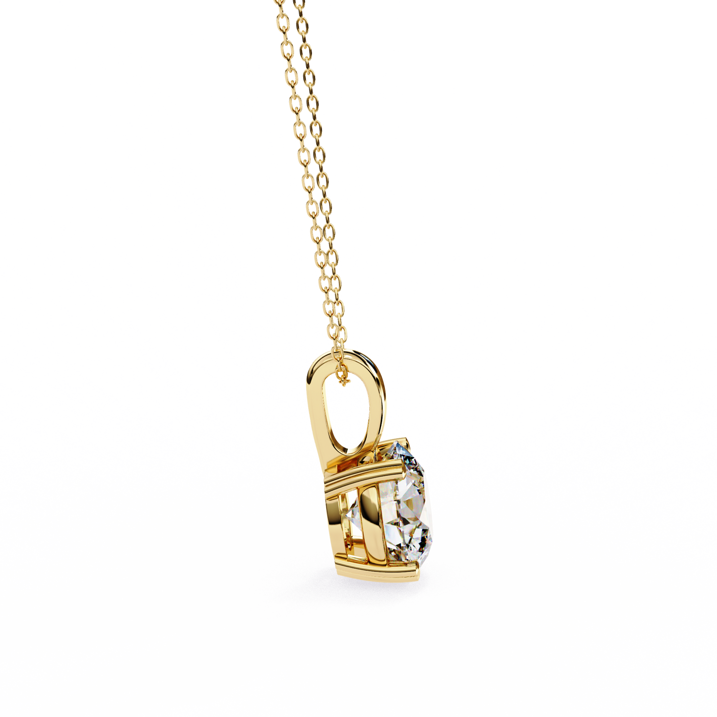 0.80 CT Round Lab-Grown Diamond Solitaire Pendant Necklace in 14K Gold & Platinum
