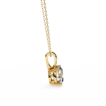 0.80 CT Round Lab-Grown Diamond Solitaire Pendant Necklace in 14K Gold & Platinum
