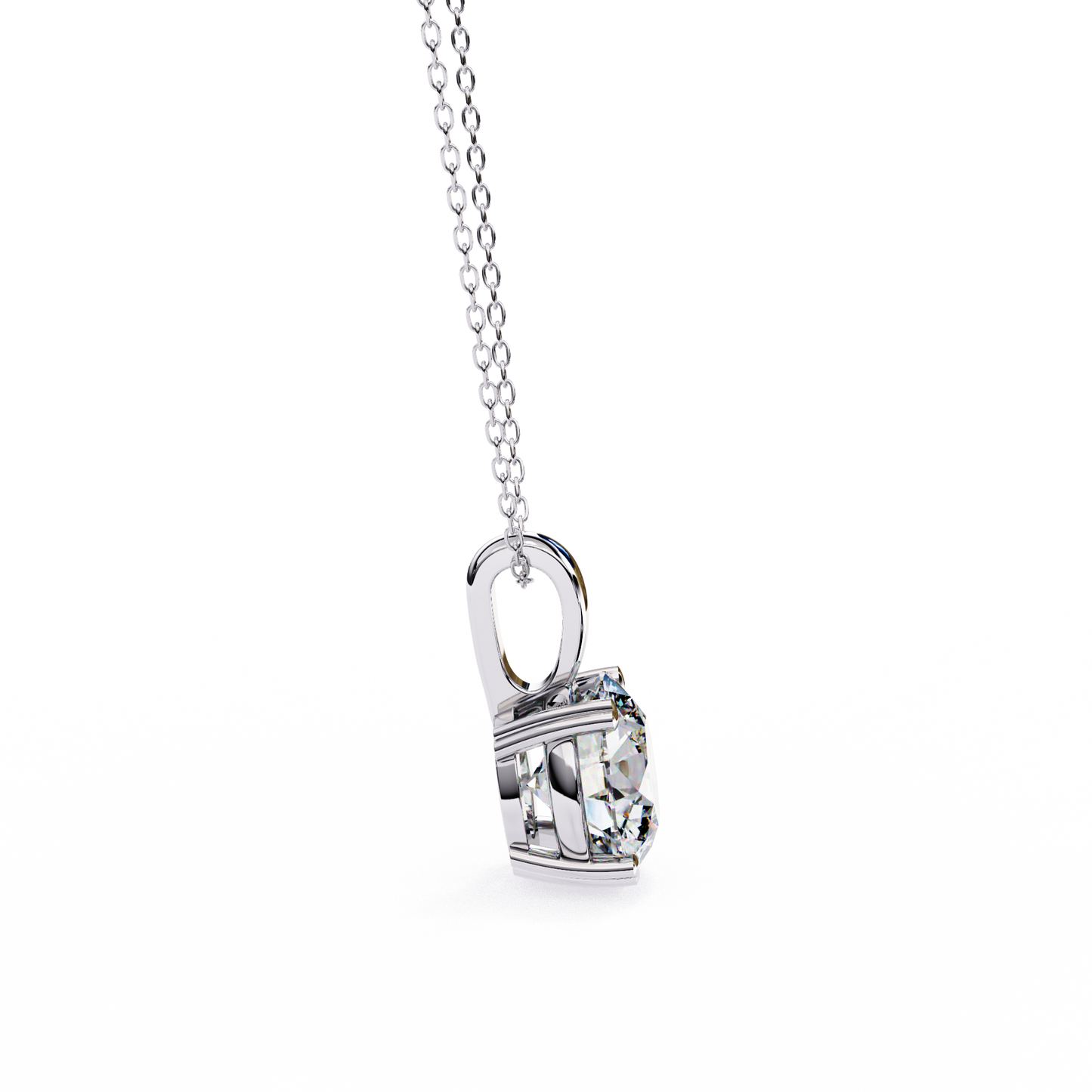 0.80 CT Round Lab-Grown Diamond Solitaire Pendant Necklace in 14K Gold & Platinum