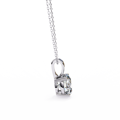 0.80 CT Round Lab-Grown Diamond Solitaire Pendant Necklace in 14K Gold & Platinum