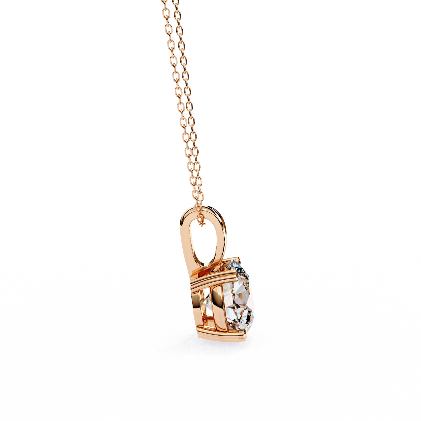 0.80 CT Round Lab-Grown Diamond Solitaire Pendant Necklace in 14K Gold & Platinum