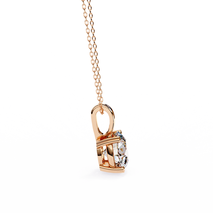 0.80 CT Round Lab-Grown Diamond Solitaire Pendant Necklace in 14K Gold & Platinum