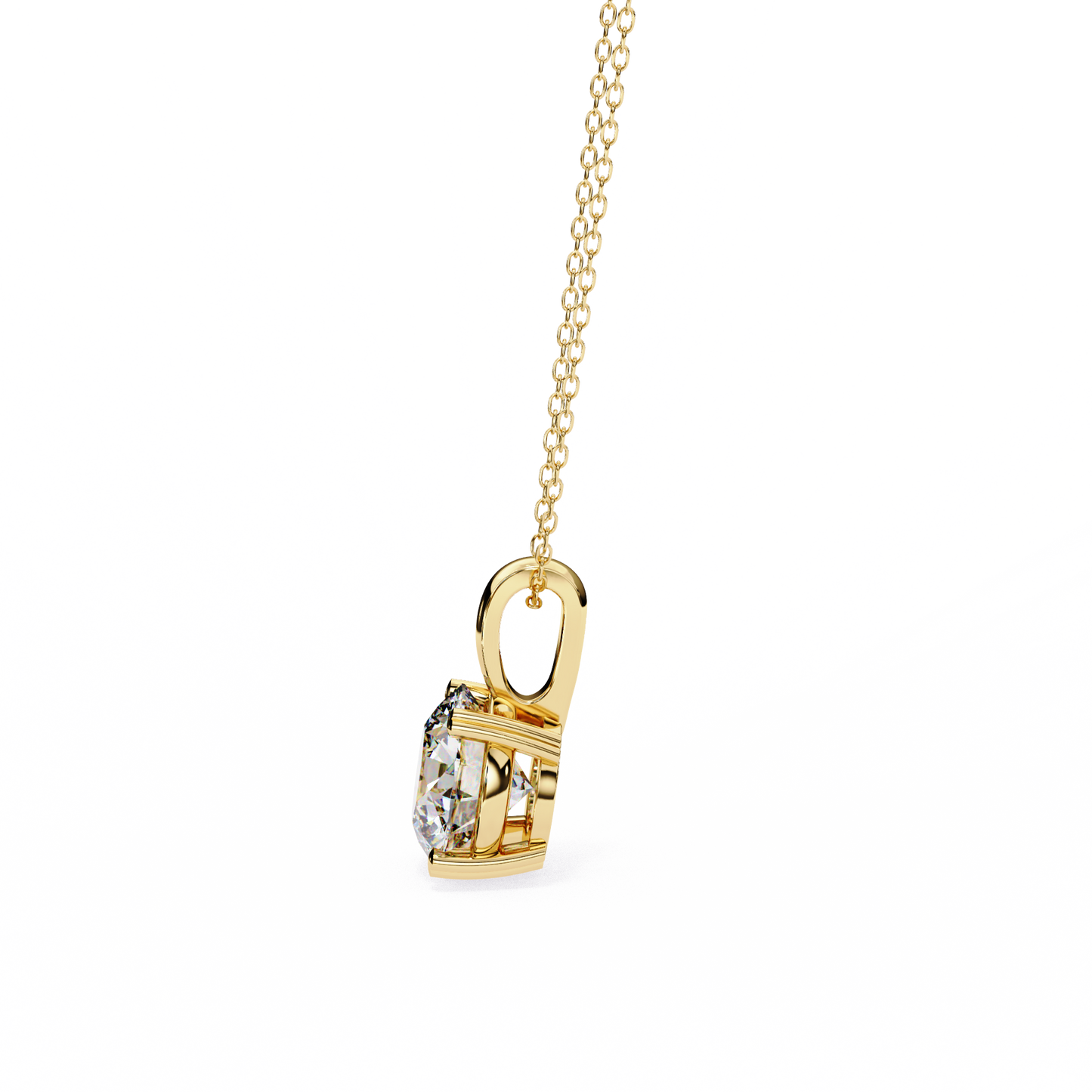 0.80 CT Round Lab-Grown Diamond Solitaire Pendant Necklace in 14K Gold & Platinum