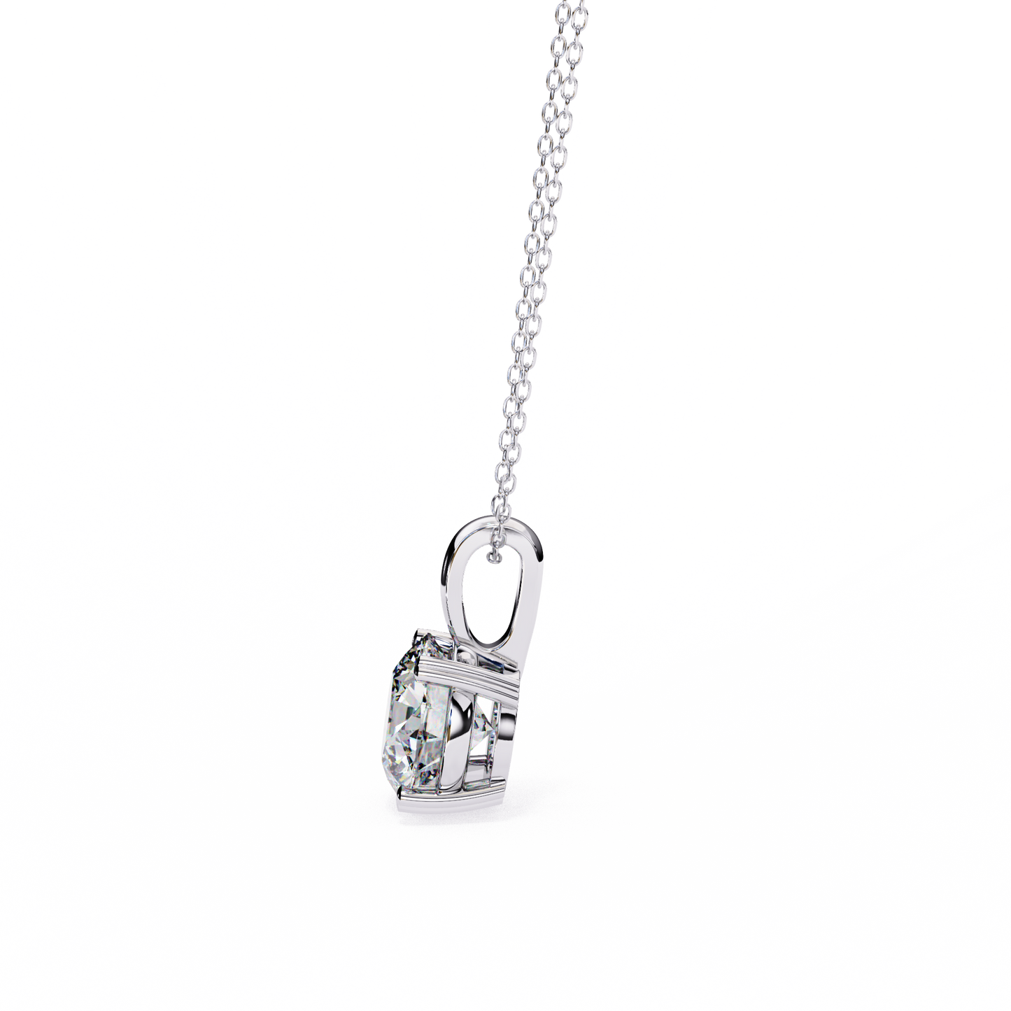 0.80 CT Round Lab-Grown Diamond Solitaire Pendant Necklace in 14K Gold & Platinum